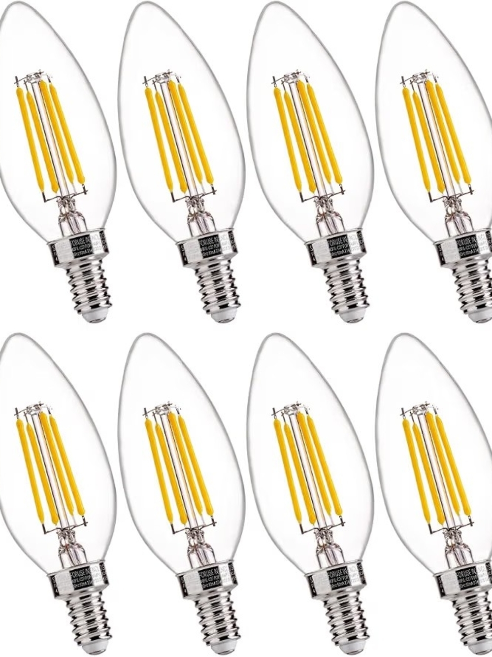 NEW IN BOX Dimmable Candelabra LED Bulbs, 60w Equiv, 3500k, E12, 12 Pack
